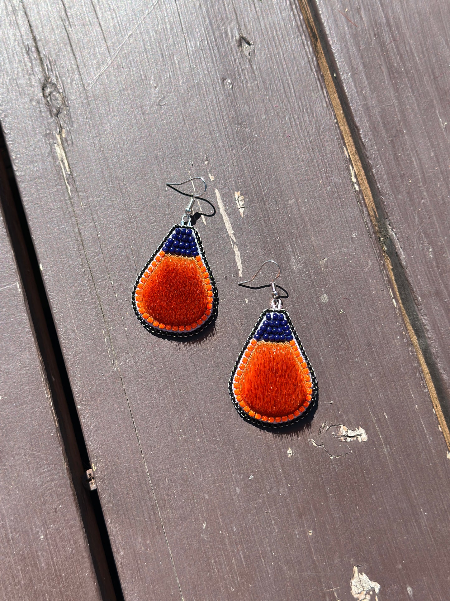 Seal skin buoy earrings