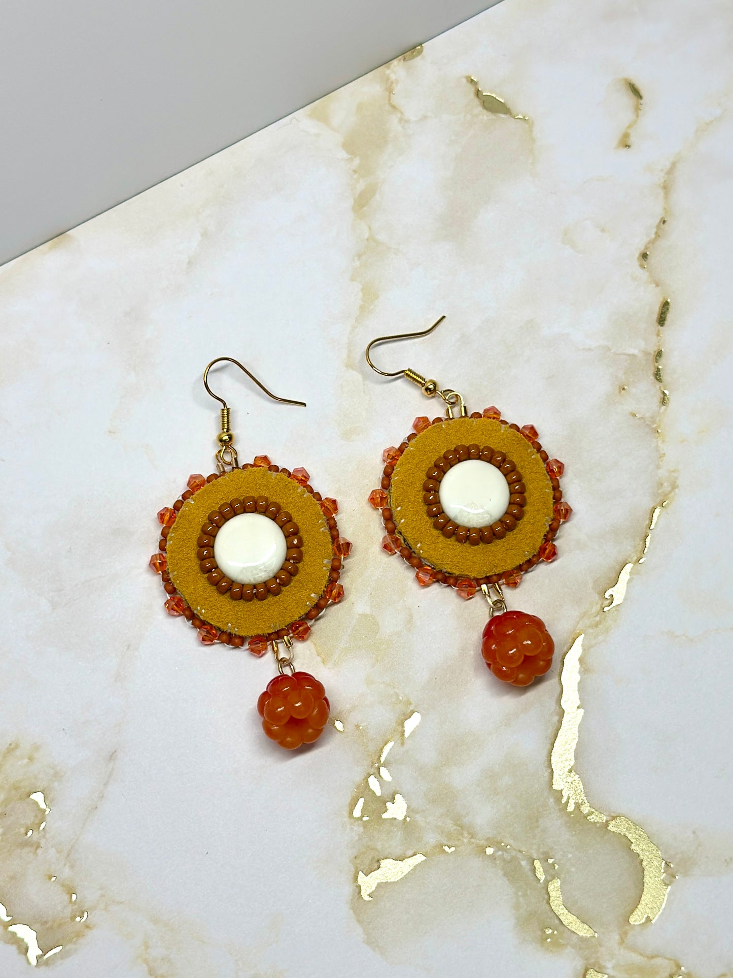 Ivory + Moosehide earrings