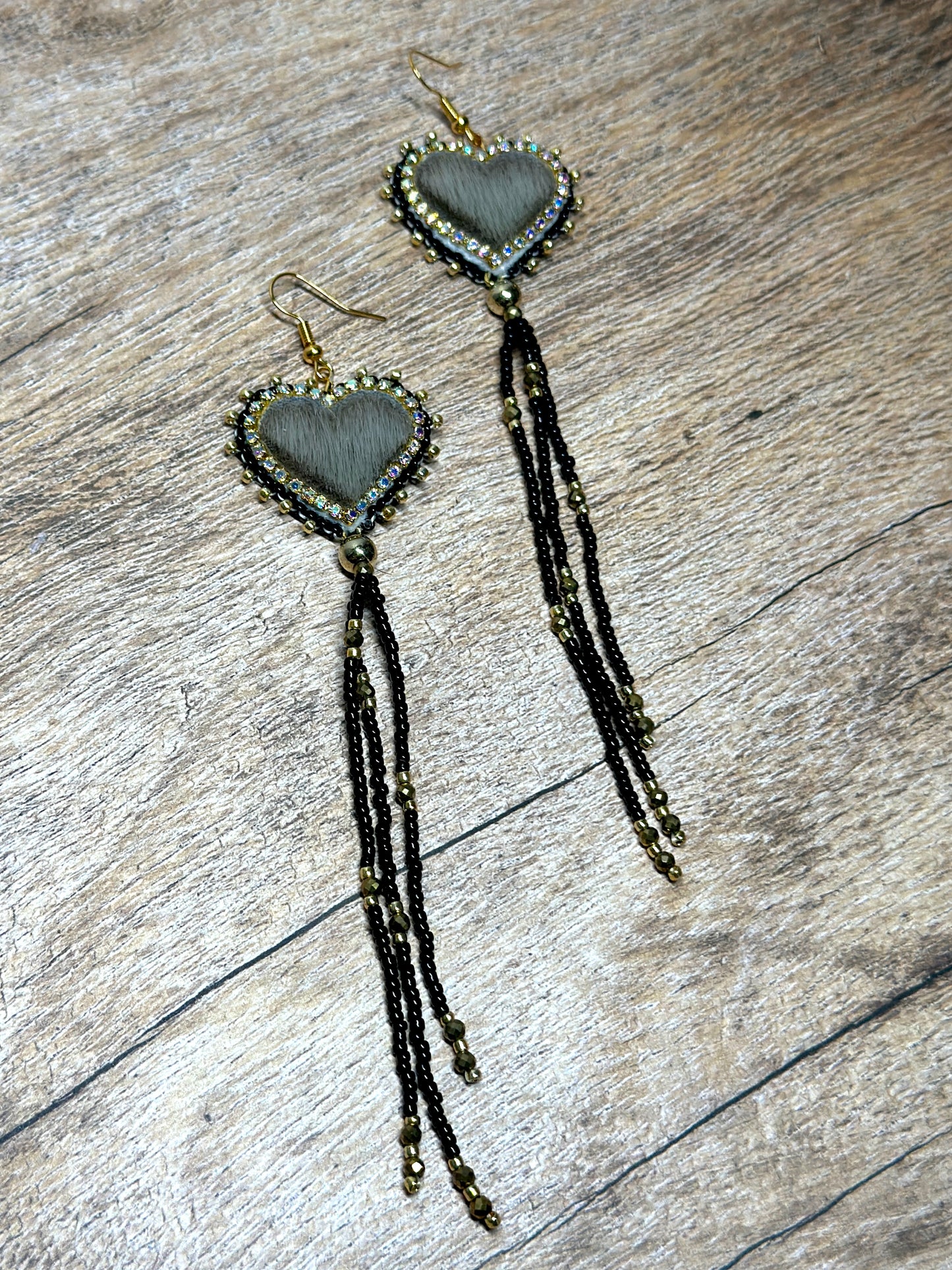 Seal skin heart dangles