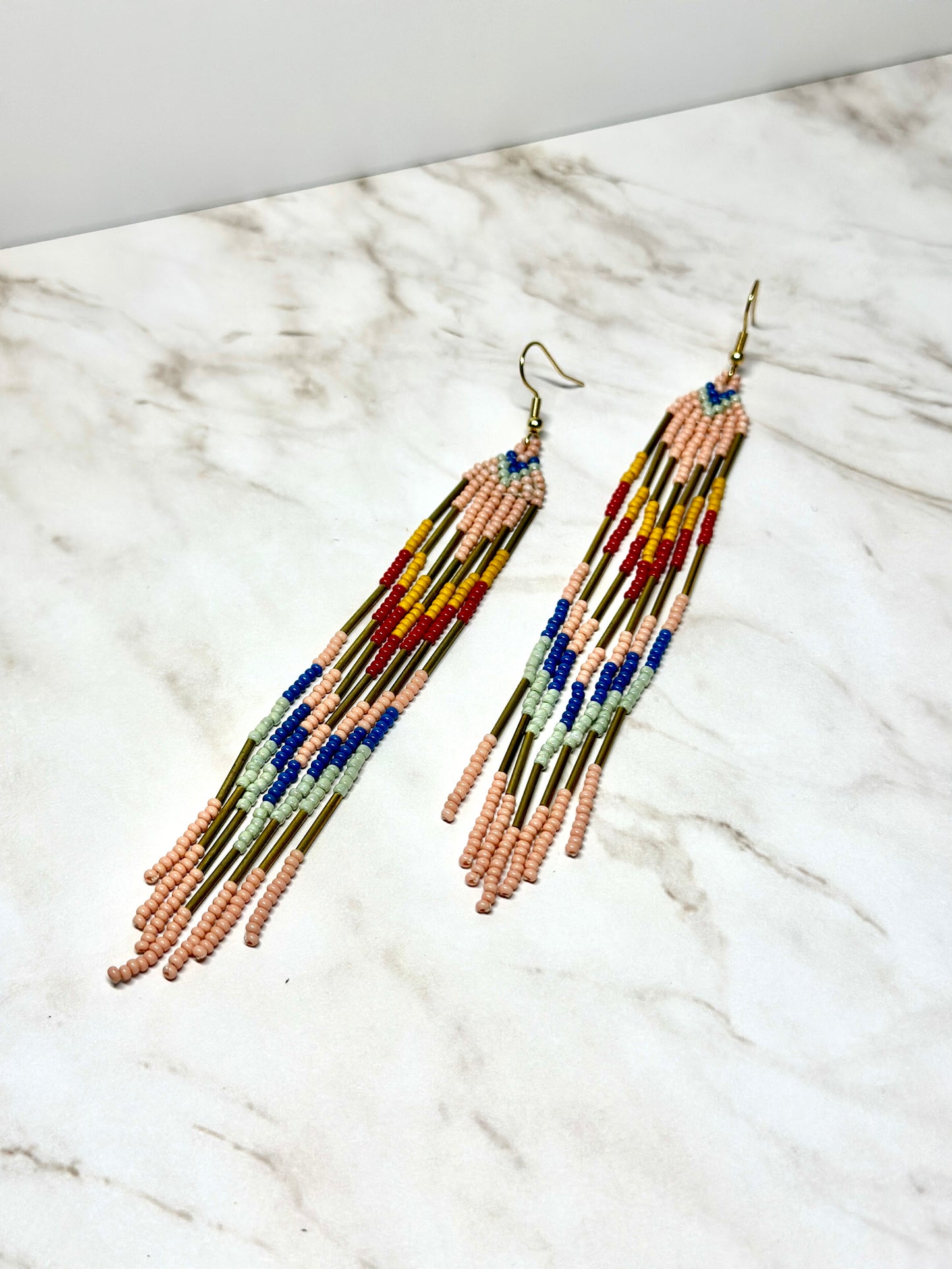 Beaded fringe earrings