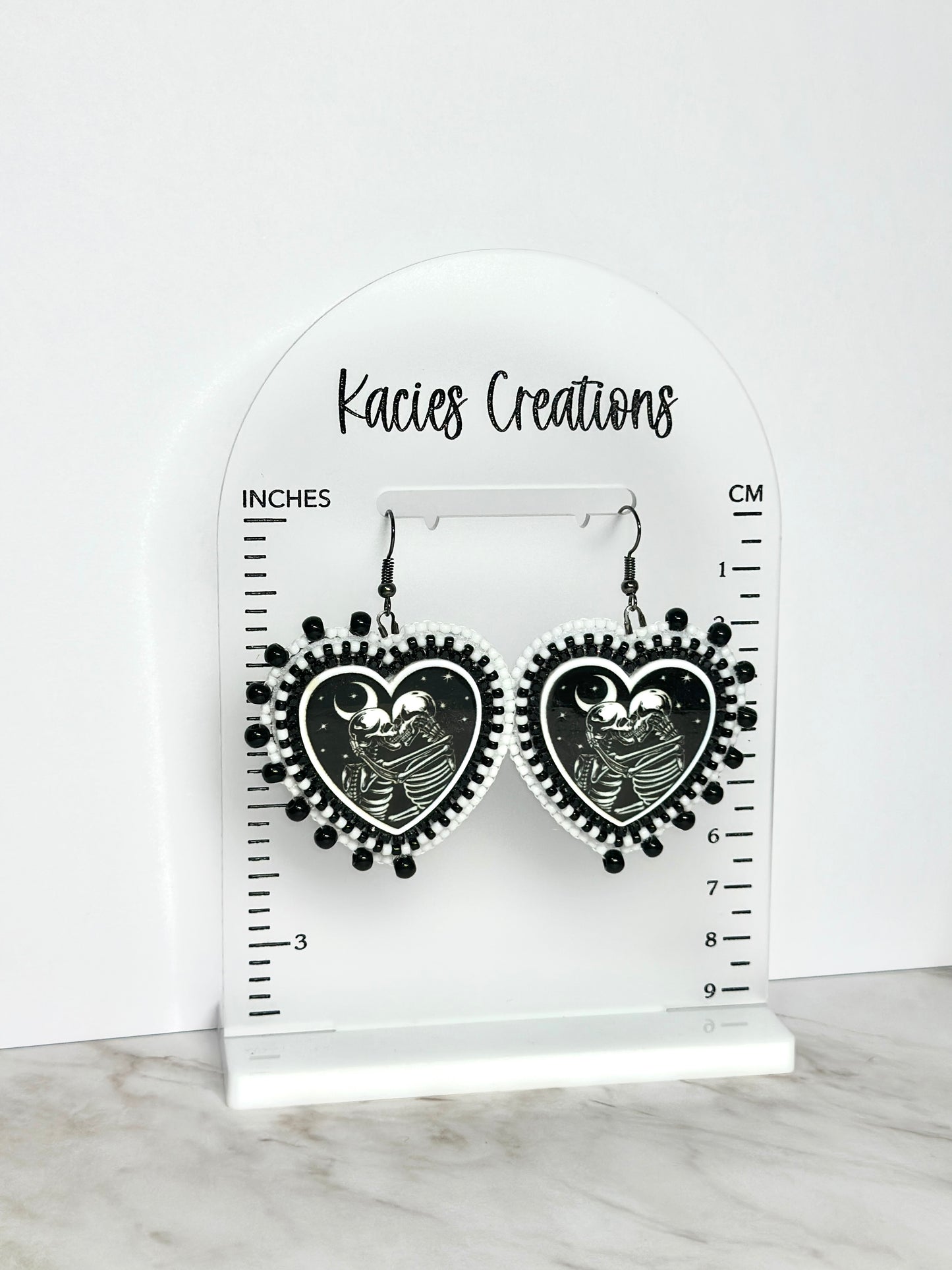 Beaded heart earrings