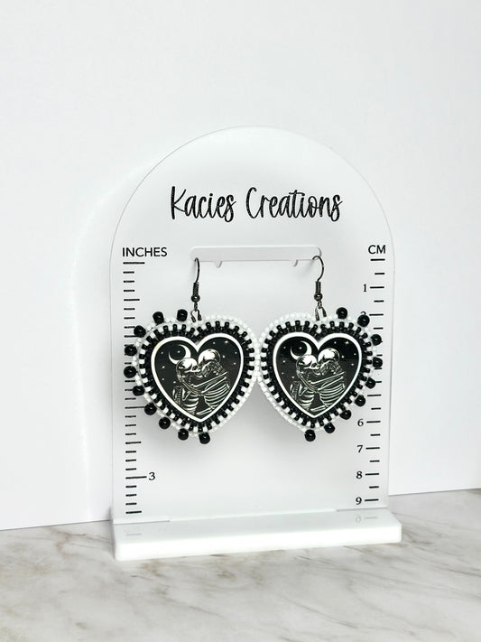 Beaded heart earrings