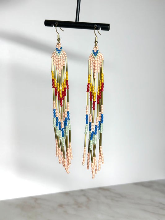 Beaded fringe earrings