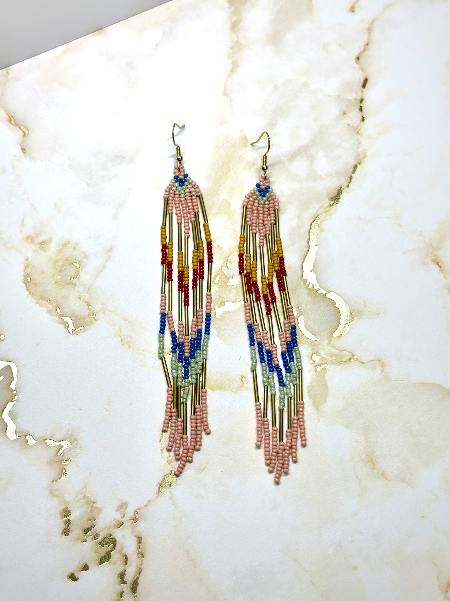 Beaded fringe earrings