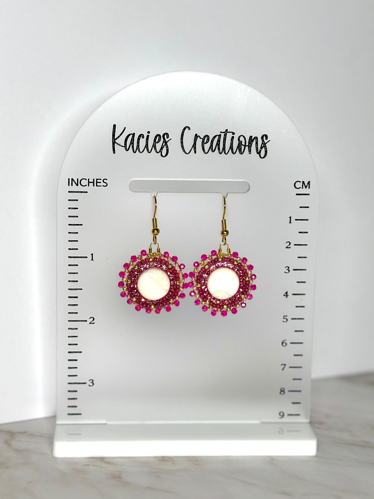 Beaded Ivory earrings