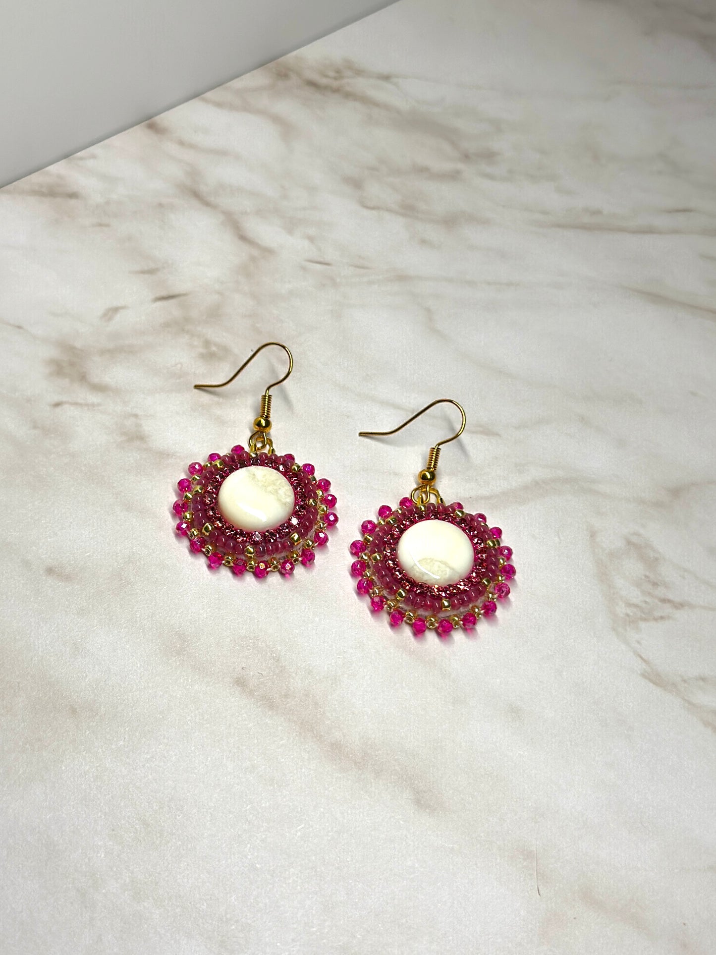 Beaded Ivory earrings
