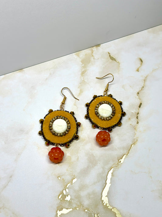 Ivory + Moosehide earrings